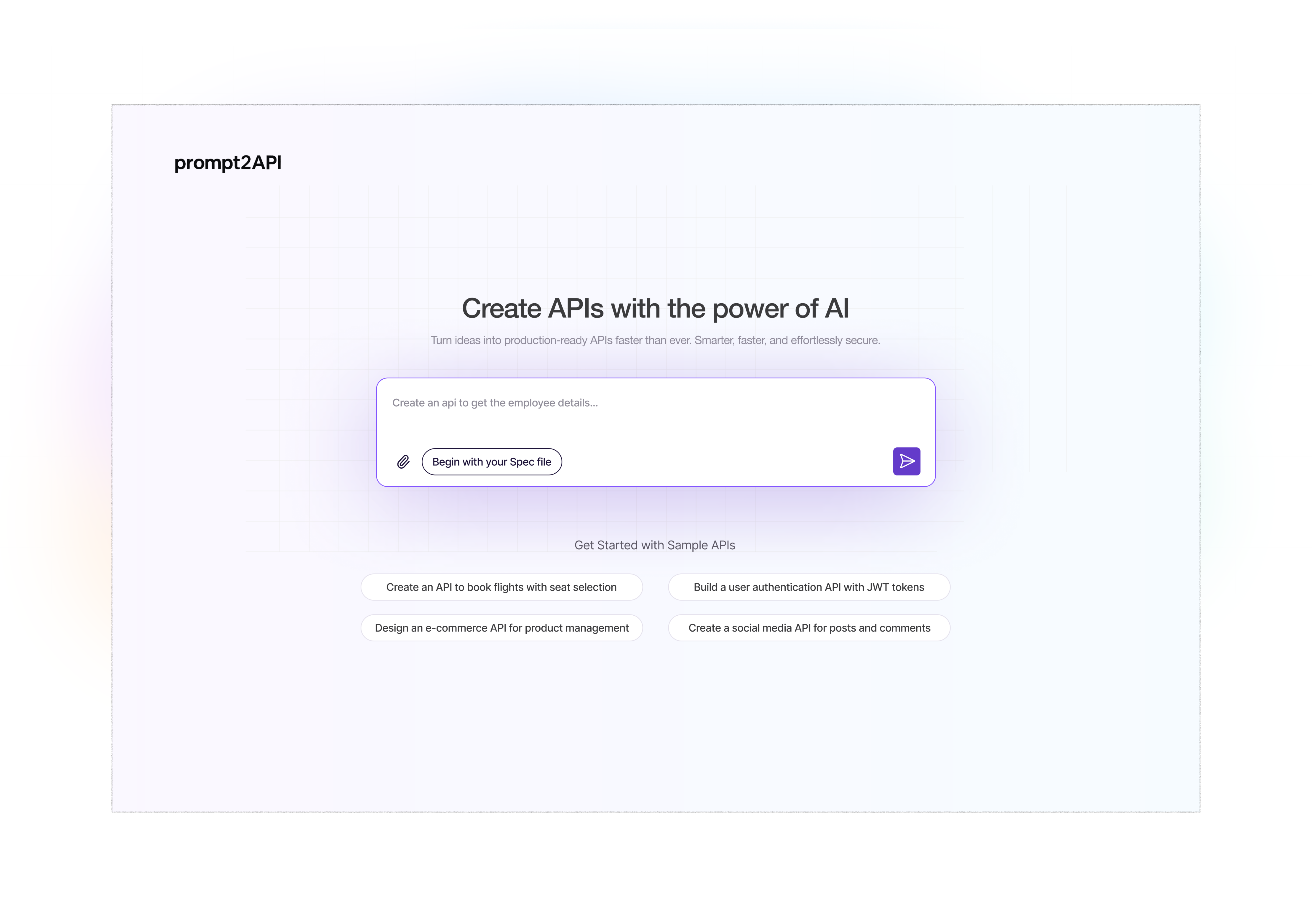 prompt2API - A Platform to create API using AI screenshot